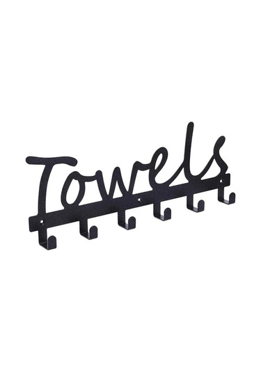 Novahub Modern Banyo Askısı - Pratik Siyah Çelik Duvar Tipi Siyah