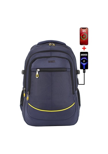 Dada 09 17,3 inç Lacivert Laptop Sırt Çantası 60 Litre Usb Typc-E Aparat Darbe Emici Koruma