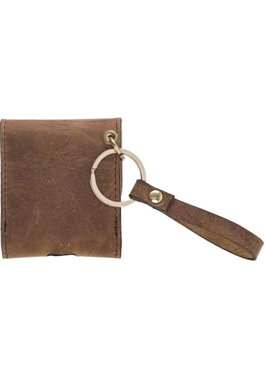 Airpods 2.Nesil Uyumlu Deri Kılıf Mai Snap G2 Antik Kahverengi