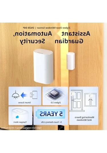 Zigbee Kapı Pencere Sensörü, 5 Yıl Pil Ömrü