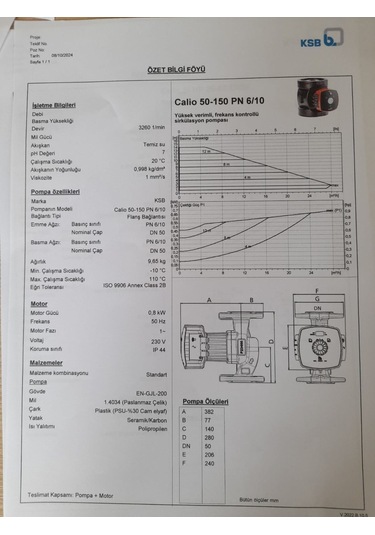 Ksb Calio 50-150 Sirkülasyon Pompası - Dn50 Flanş Bağlantılı