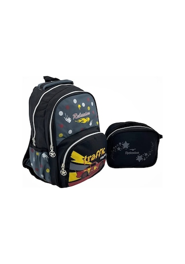Relaxion Traffic Desenli İlkokul Çantası Beslenme Çantalı 1340-19
