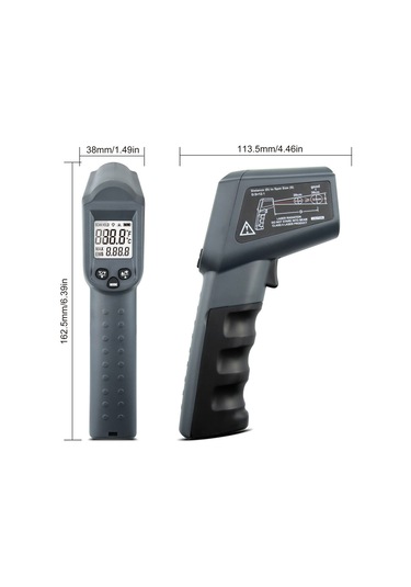 Xindoker "pratik Kızılötesi Termometre: Lcd Ekranlı, Arka Işıklı, Tek Elle Kullanım, -50 C'den 550 C'ye Ölçüm"
