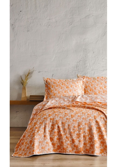 Varol Daisy Çift Kişilik Yatak Örtüsü Somon/cıftkısılık Somon