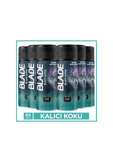 Blade Hero Selection Serisi Black Alpha Erkek Deodorant 6x150 Ml