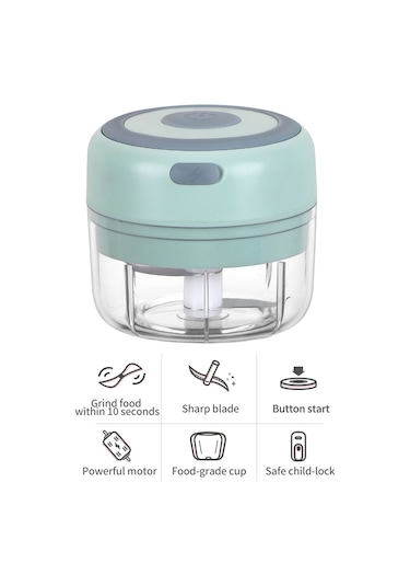 Kosona 250ml Usb Şarjlı Püskürtme Butonuyla Gönüllü, Biber, Zencefil, Sarımsak Ve Bebek Yemeği Blenderı - Pembe Diğer