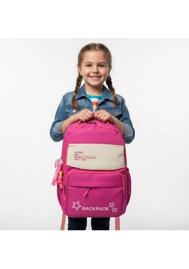 Backpack Çok Bölmeli Okul & Günlük Sırt Çantası Fuşya