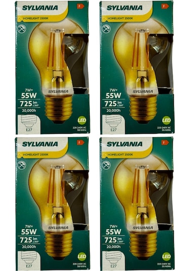 Sylvania 7w 2500k Sarı Işık E27 Duylu Rustik Led Ampul 4 Adet