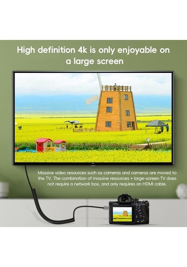 Dslr Kamera İçin Mini Hdtv'den Hdtv'ye Dik Açı Kafa Hd Video Veri Adaptör Kablosu Sağ Dirsek