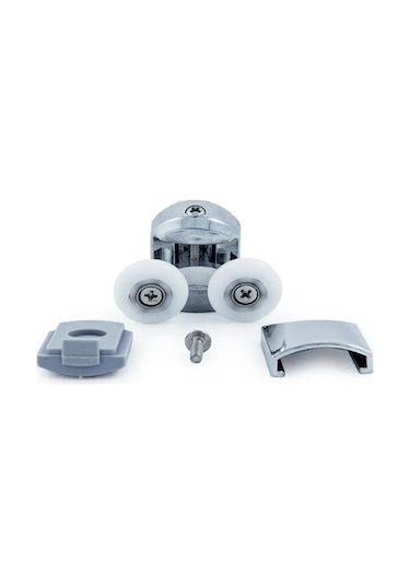 1 Adet Üst Duşakabin Tekerleği Üst Cam Rulman Krom Teker 23 Mm Beyaz - Şeffaf