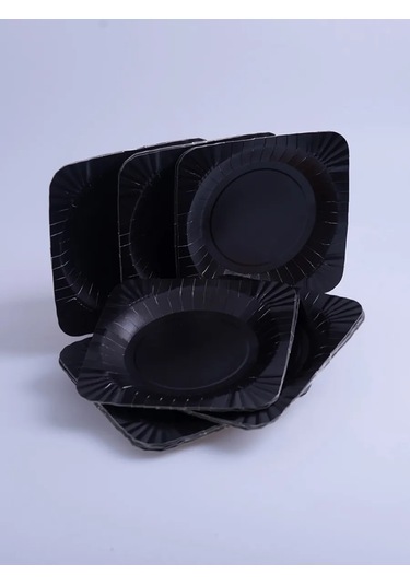 Laren Kağıt Tek Kullanımlık Tabaklar 100 Adet 412253347 Siyah