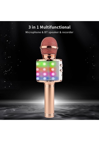 Ebitda Kablosuz Led Mikrofon, Bluetooth Hoparlör - Ktv Eğlencesi Mikrofonu