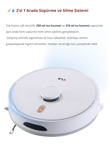 Yui RS16 Pro Akıllı Robot Vacuum & Mop Süpürge