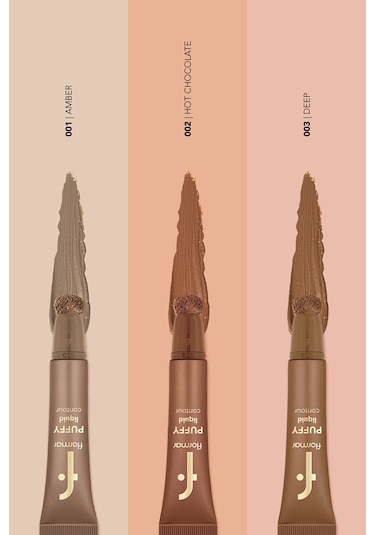 Flormar Puffy Liquid Hafif Yapılı & Sünger Aplikatörlü Yoğunluğu Ayarlanabilir Likit Kontür 003 Deep