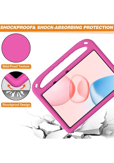 Honor Pad 10 Kılıf El Tutacağı Destek Standı Tablet Eva Kılıfı - Gül Tablet Kılıfı