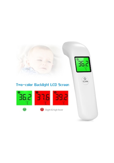Ruicoo Lcd Ekranlı El Tipi Entegre Termometre - Dokunsuz Entegre Ölçüm, İki Renkli Arka Işık, Hassas Entegre Ölçüm Pil Yok
