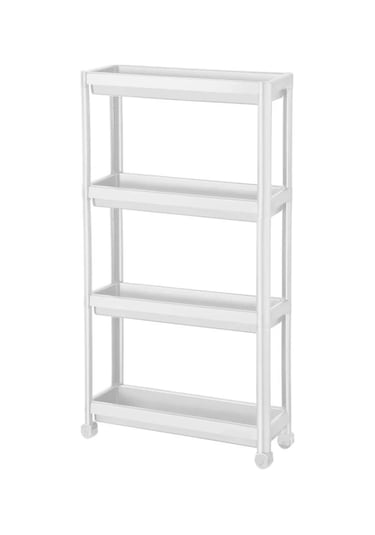 Sev Plastik 4 Katlı Tekerlekli Diktördgen Organizetör Raf Beyaz