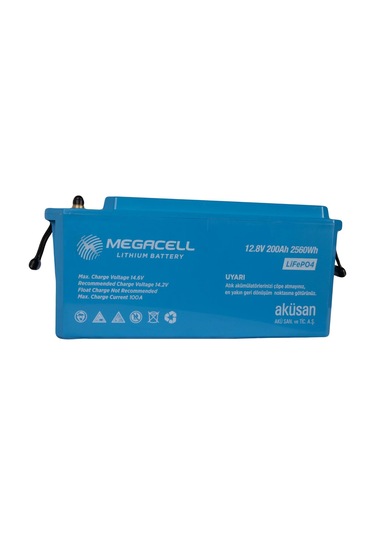 Megacell 12 Volt 200 Amper Lifepo4 Abs Kasa Akü