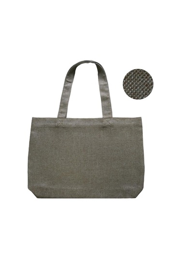 Hasır Dokulu Körüklü Kadın Kol Ve Omuz Çantası  Gümüş Kahve-1412