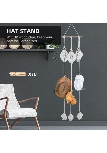 Şapka Standı Şapka Organizatör Dokuma Şapka Depolama Bej Diğer