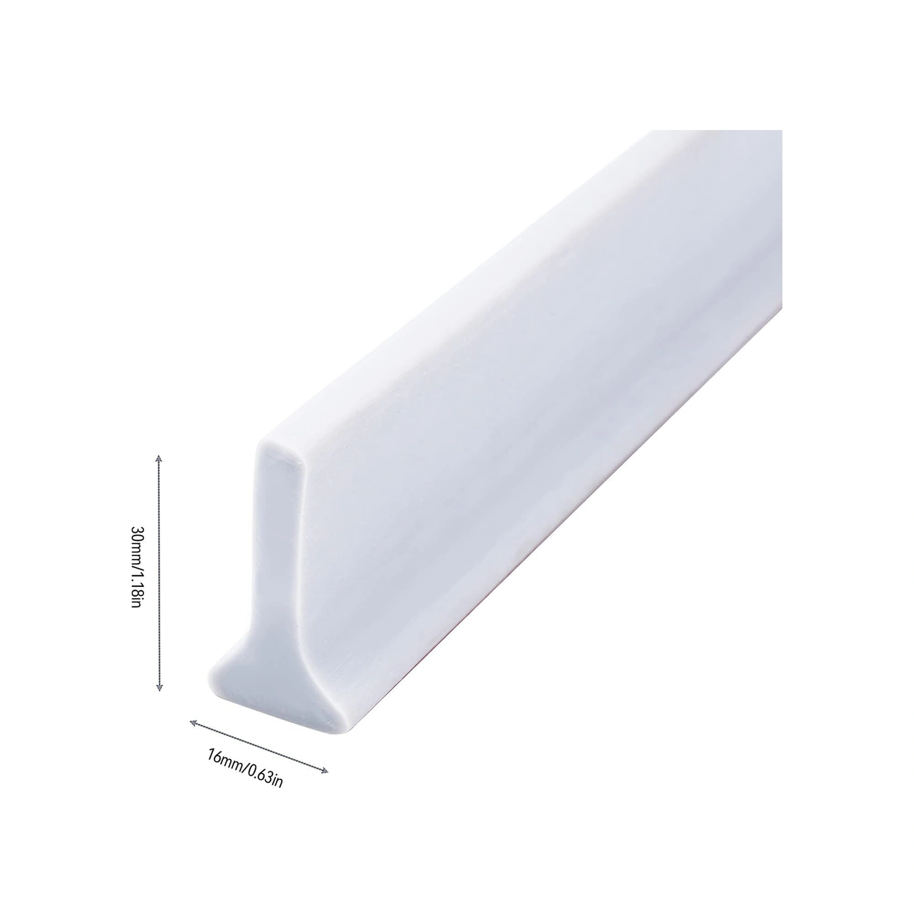 Yuntech01 Silikon Banyo Su Engelleme Şeridi, Otomatik Yapışkan, Su Geçirmez, Duş Alani İçin, 200 Cm Beyaz, Yüksek Kaliteli, Kolay Kurulum Gri