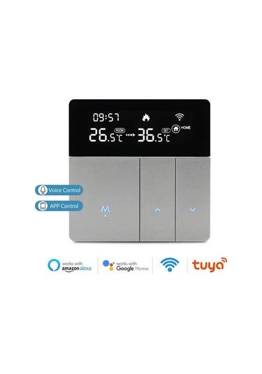 Wondernest Wıfı Termostat Siyah Radyatör Lichen Lcd Ekranlı Akıllı Isıtma Kontrol Cihazı Akıllı Bb Siyah