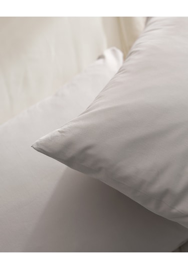 Madame Coco Manon %100 Pamuk Ranforce Düz 2'li Yastık Kılıfı Seti - Taş Taş