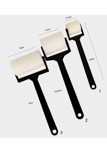 Sünger Rulo Set, Yumuşak, Geniş Yüzeyler Homojen Zemin Boyama 3'lü Set