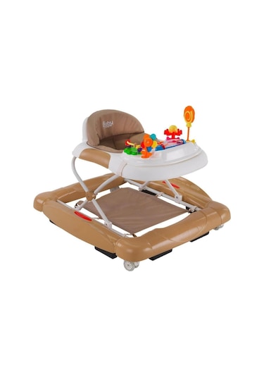 Babyhope 212 Royal Yürüteç Kahve -Müzikli Oyuncaklı Lüks Yürüteç | Örümcek