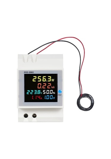 D52-2065 Tek Fazlı Akıllı Elektrik Sayaçları, Renkli Ekranlı Ray Tipi, Ac 40-300v, Dış Transformatorlu, Gerçek Güç/frekans/voltaj Akım Ölçümü