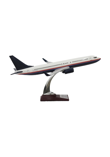 Zekupp Boeing 737-800 1/100 Ölçekli Beyaz Şeritli Tasarım Model Uçak
