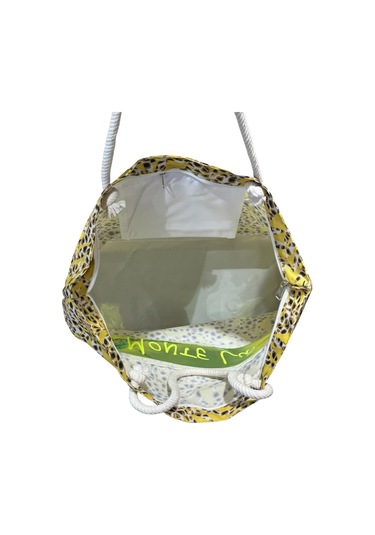 Monte Lui 1011 Plaj Çantası İnce Yaprak Desen Çok Renkli