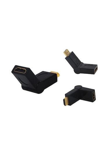 Hdmı Erkek Dişi Döner Adaptör, Erkek Dişi L Tip Ara Oynar Başlık,