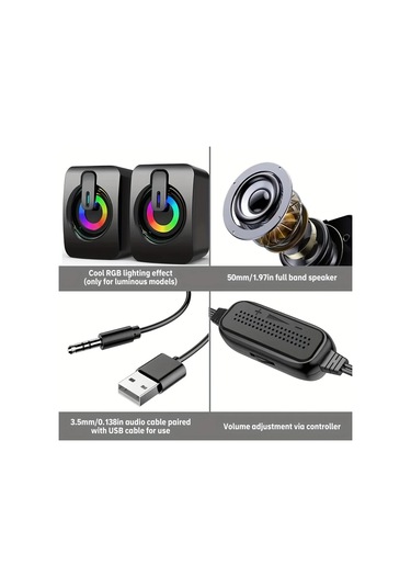 Bilgisayar Hoparlörü Hoparlör Hıfı Stereo Mikrofon Usb Kablolu