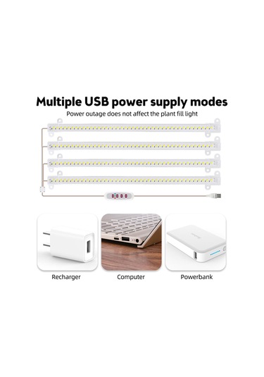 Mufunye 5 Seviye Işık Ayarlı, Zamanlayıcılı 3'lü Led Bitki Şeritleri: 6.2w 126led Sera Modu, 8h/12h/16h Otomatik Hidropo