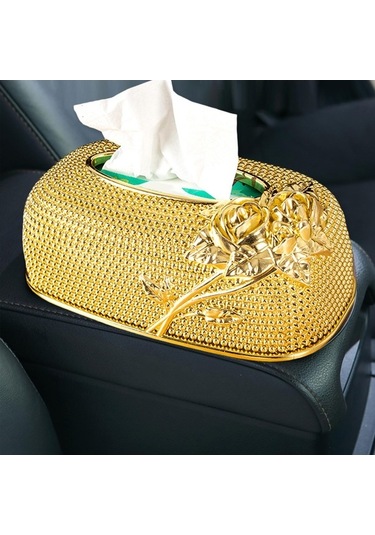 Pazly Tezgahı Suntek Peçete Kutusu Kapağı - Kağıt Ev Doku Araba Altın Oyuncak Altın