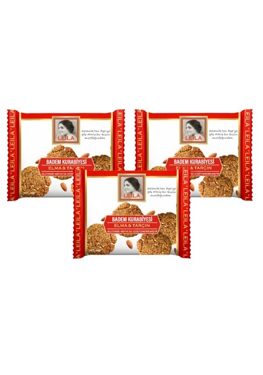 Leila Elma & Tarçın Badem Unu Kurabiyesi 40 Gr X 3