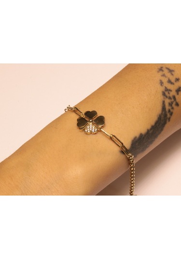 Altın Yonca Ataç Künye-Bileklik Guler1002661 Sarı Altın