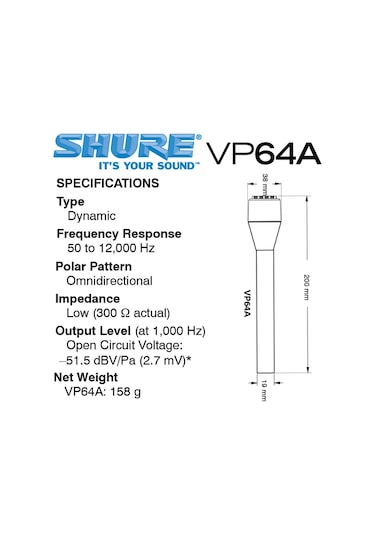 Shure Vp64a Röportaj Mikrofonu