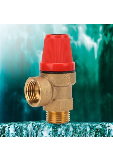 Ximistore9 Makyajlı Kazan Bakır Emniyet Valfi - Tek Yönlü Basınç Serbestleştirici, G 1/2" Dişli, 3bar, Dn15, Sızıntısız Tasarım