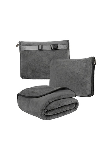 Trendooze Cloud011 Lacivert Seyahat Yastıklı Battaniye Uyumlu Havaalanı Seti Lacivert Lacivert