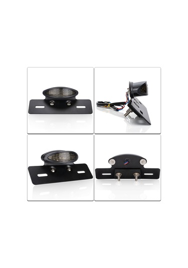 Youtek Motorsiklet Led Stop Lambası Toplamı - 12v 19 Ledli Ipx66 Su Geçirmez Kırmızı Beyaz Işık Siyah Metal Abs Kc664