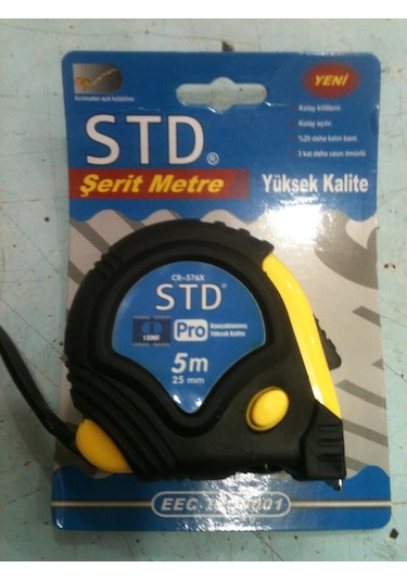 Std Kılıflı Stoperli Şerit Metre 5 Metre Çelik