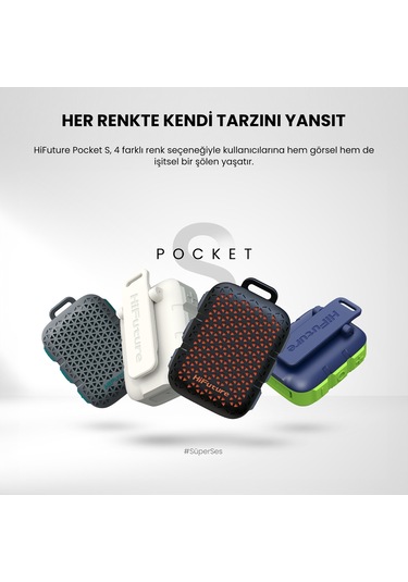 HiFuture Pocket S BT5.4 IPX7 5W TWS Su Geçirmez Mini Hoparlör