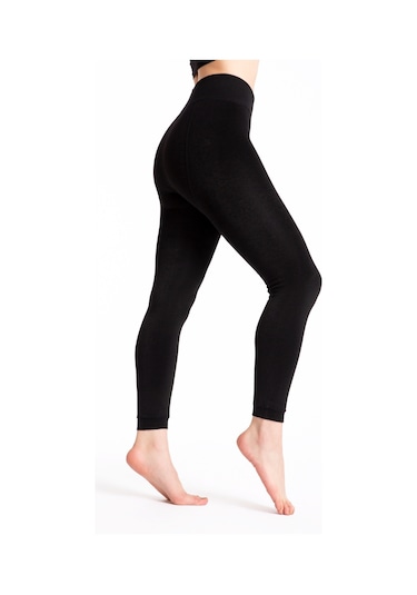 Kadın Termal Tayt İçi Peluşlu Tayt Tampap Siyah
