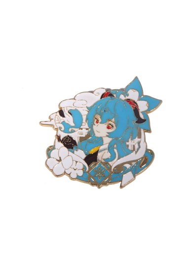 Oyun Genshin Etki Emaye Pim Anime Wendi Zhongli Keqing Tartaglia Hu Tao Titanium Plated Titanium Plated Çok Renkli