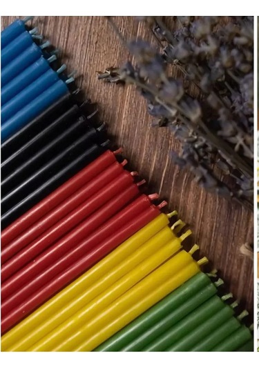 Esoteric Candle Renkli Doğal Balmumu Mumlar 120 Adet Set 269521449 Beyaz