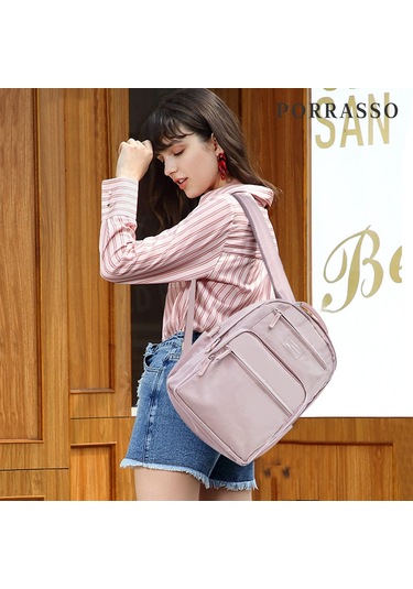 Çok Cepli Okul Sırt Çantası Genç Okul Çantası Sırt Pembe