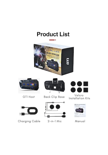 Blaıse Gt1 Bluetooth Motosiklet Intercom Siyah
