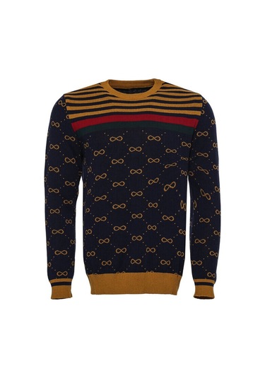 Camel Desenli Bisiklet Yaka Triko 001